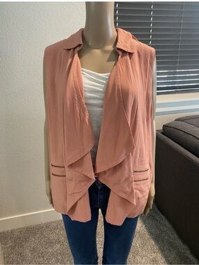 The Addison Story Anthropologie Waterfall open front vest Size Small